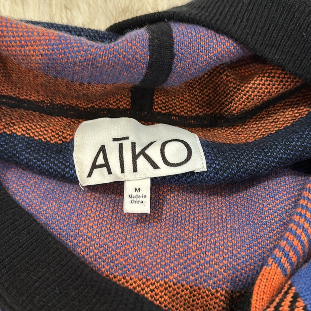 Urban Outfitters Atko mixed wool pocket sweater/ cardigan plaid M - Picture 4 of 8